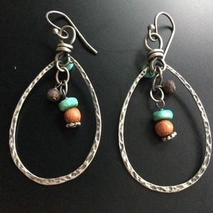 Silpada turquoise & wood earrings